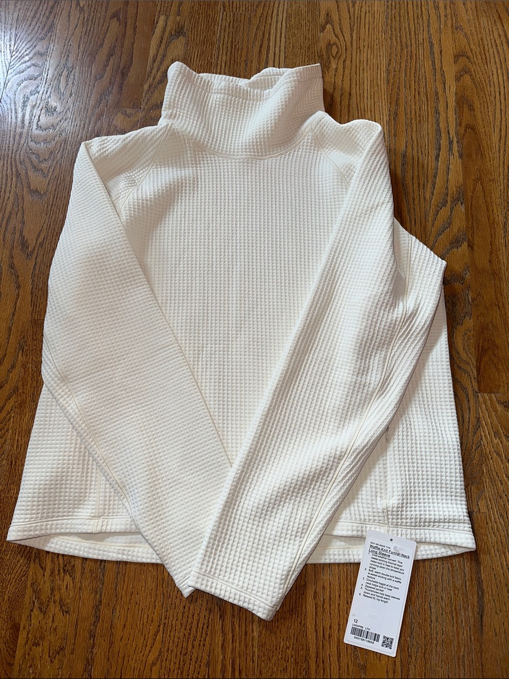 lululemon athletica cream Waffle-Knit Turtleneck Top
